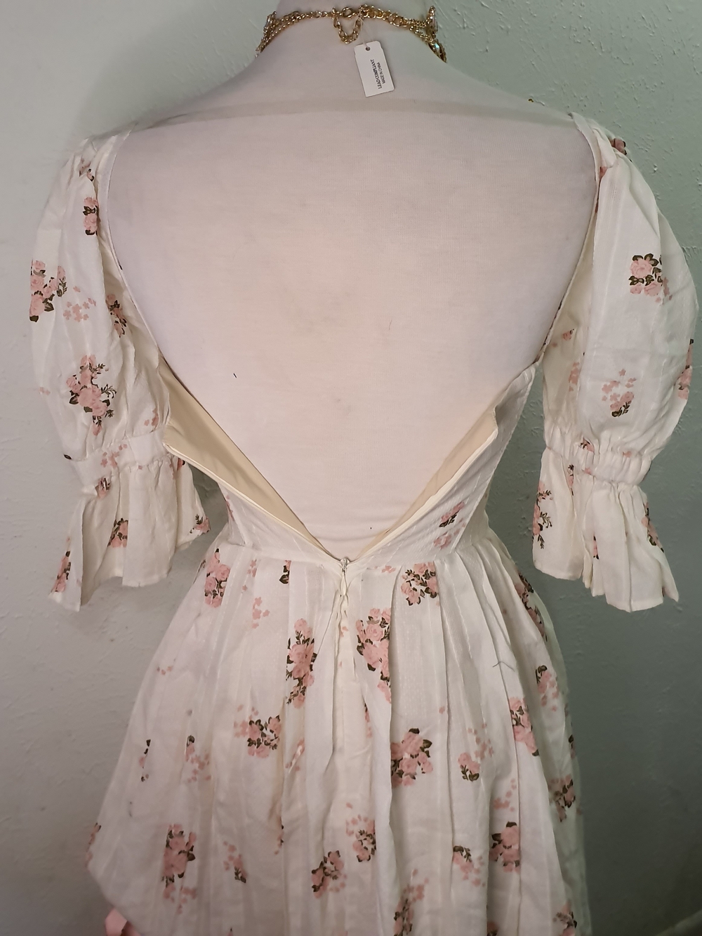 Romantic Pink Floral Maxi Dress with Ribbon Detail - Picture 5 of 9